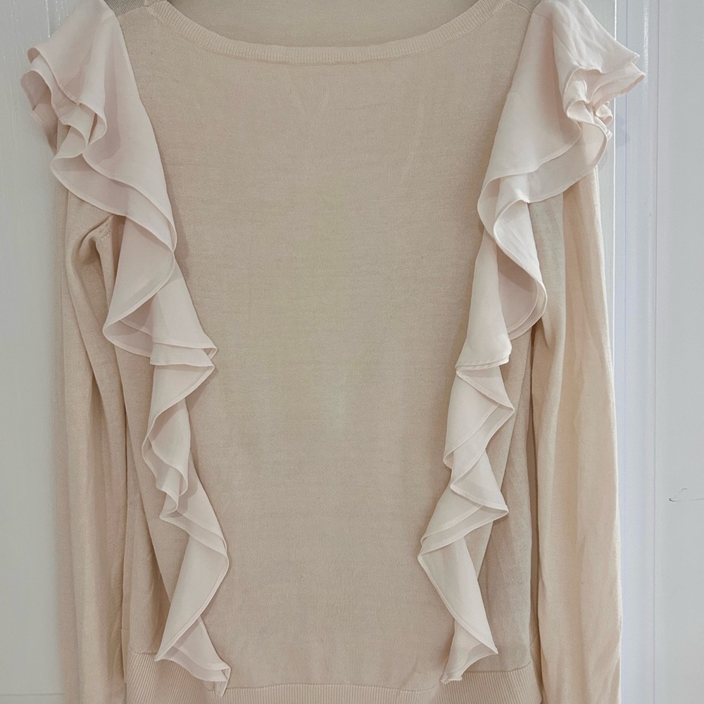 Ralph Lauren Cream Ruffle Blouse